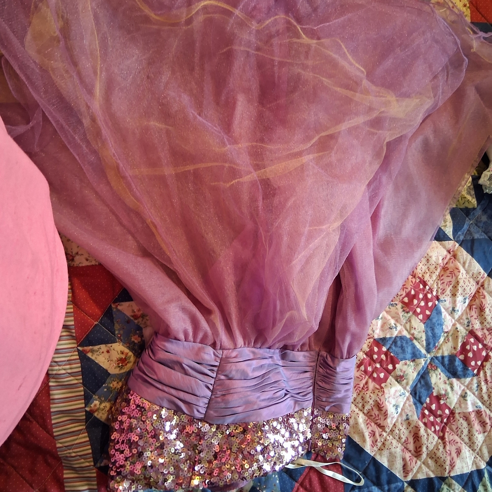 My Michelle Lavender and Gold Kids Formal Dress